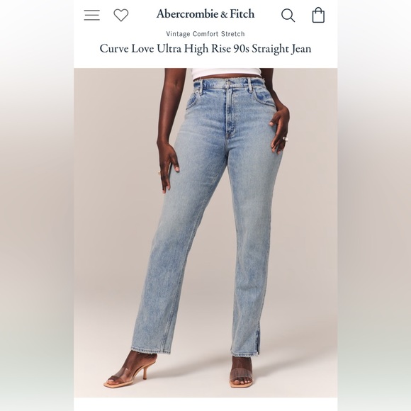 Abercrombie Curve Love 90s Ultra High Rise straight - Picture 3 of 6